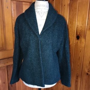 Eileen Fisher Fuzzy Wool Jacket Myrtle color